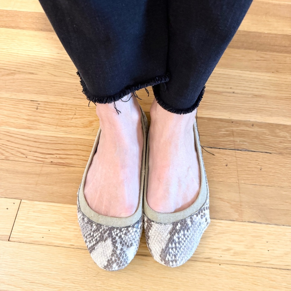 Bacio 61 Snakeskin Print Ballet Flats - Picture 5 of 12